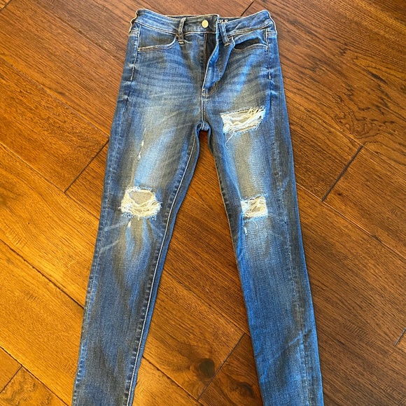 Dark Blue Distressed Skinny Jeans from American Eagle - Picture 1 of 1